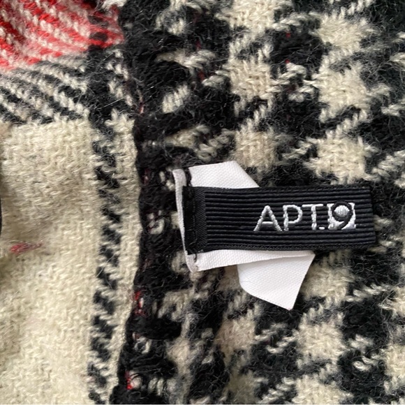 Apt 9 Cape/ Wrap Jacket Reversible Ruana Houndstooth Plaid one size - Picture 3 of 13
